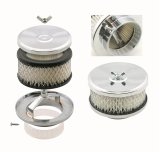 Mr. Gasket Deep-Dish Air Cleaners 4354 Filter Assembly, Deep-Dish, 4 in. Diameter, Round, Steel, Chrome, 2 in. Filter Height, Each thumbnail 1