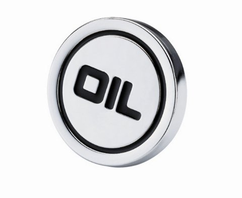 Mr. Gasket Chrome Oil Filler Caps 9815 Plug, Chrome, Push-In, OIL Logo, Fits 1 1/4 in. Hole, Each thumbnail 2