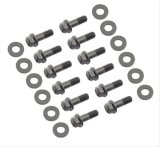 Mr. Gasket Super Intake Manifold Bolts 6080MRG Bolts, Manifold, Steel, Black Oxide, Hex Head, Chevy, Mopar, AMC, Set of 12 thumbnail 1