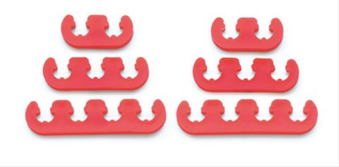 Mr. Gasket Competition Wire Separator Kits 9727 Ignition Loom/Separator, Competition, Plastic/Red, 7-8mm, Kit