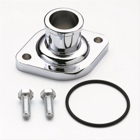 Mr. Gasket Water Necks 9845 Neck, Steel, Chrome Plated, O-Ring, Straight Up, Chevy, Big/Small Block, Each