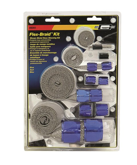 Mr. Gasket Flex-Braid Hose Sleeving Kits 8091 Sleeve, Sleeving, Blue, Kit thumbnail 1