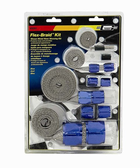Mr. Gasket Flex-Braid Hose Sleeving Kits 8091 Sleeve, Sleeving, Blue, Kit thumbnail 2