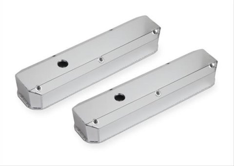 Mr. Gasket Aluminum Valve Covers 6860G Covers, Perimeter Bolt Mounting, Fabricated Aluminum, Natural, Chrysler, Dodge, Small Block, Pair