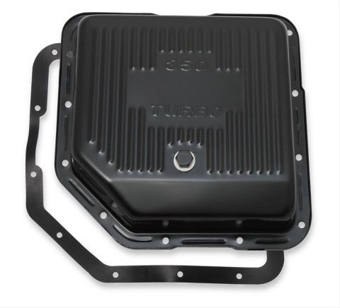 Mr. Gasket Automatic Transmission Oil Pans 9765BMRG Pan, Stock, Steel, EDP Coated Black, GM TH350, Each