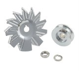 Mr. Gasket Alternator Pulleys 6808 Fan Pulley, V-Belt, 1-Groove, Steel, Chrome, GM/Ford, Each thumbnail 2