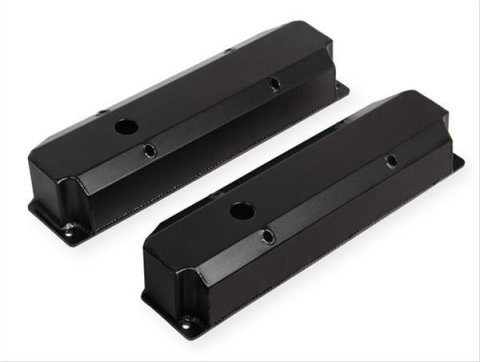 Mr. Gasket Aluminum Valve Covers 6865BG Covers, Tall, Fabricated Aluminum, Black Powdercoated, Chrysler, Dodge, Plymouth, Big Block, Pair thumbnail 1