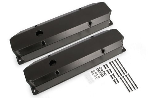 Mr. Gasket Aluminum Valve Covers 6865BG Covers, Tall, Fabricated Aluminum, Black Powdercoated, Chrysler, Dodge, Plymouth, Big Block, Pair thumbnail 2
