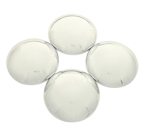 Mr. Gasket Chrome Plated Hubcaps 4580 Center Caps, Steel, Chrome, Snap-In, Smoothy Style, 10.125 in. Diameter, Baby Moon Design, Set of 4