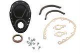 Mr. Gasket Timing Covers 4590BP Cover, One-piece, Steel, Black Matte, Bolts, Front Seal, Water Pump Gaskets, Chevy, Small Block, Kit thumbnail 1
