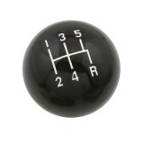 Mr. Gasket Shift Knobs 9626 Knob, Round, Composite, Black, 5-Speed Manual Logo, 3/8 in.-16 Thread, Each thumbnail 1
