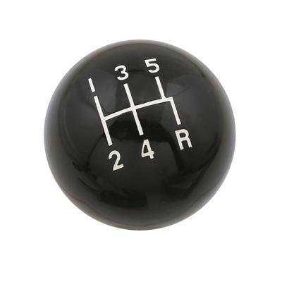 Mr. Gasket Shift Knobs 9626 Knob, Round, Composite, Black, 5-Speed Manual Logo, 3/8 in.-16 Thread, Each