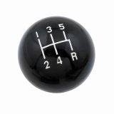 Mr. Gasket Shift Knobs 9626 Knob, Round, Composite, Black, 5-Speed Manual Logo, 3/8 in.-16 Thread, Each thumbnail 2