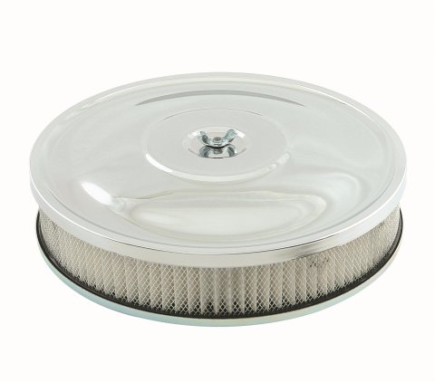 Mr. Gasket OEM-Style Air Cleaners 9798 Filter Assembly, OEM Style, 10 in. Diameter, Round, Steel, Zinc/Chrome, 2 in. Filter Height, Each