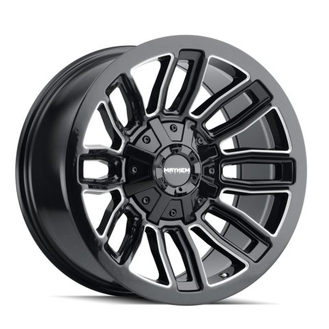 Mayhem Decoy 8108 Gloss Black Wheels with Milled Accents 20x9 MAYHEM DECOY GLOSS BLACK/MILLED SPOKES 20X9 8-165.1/8-170 18MM 130.8MM thumbnail 1