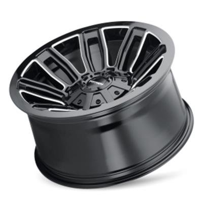 Mayhem Decoy 8108 Gloss Black Wheels with Milled Accents 20x9 MAYHEM DECOY GLOSS BLACK/MILLED SPOKES 20X9 8-165.1/8-170 18MM 130.8MM thumbnail 2