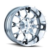 Mayhem Warrior 8015 Series Chrome Wheels 20x9 MAYHEM WARRIOR CHROME 20X9 6-135/6-139.7 18MM 106MM thumbnail 1