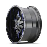 Mayhem Warrior 8015 Series Gloss Black With Prism Blue Wheels 17x9 Wheel, 8015, 17 in. x 9 in., Aluminum, Gloss, Machined, Black, 5.71 in. Backspace, 4.17 in. Center Bore, +18.00mm, 6 x 135mm, Each thumbnail 3