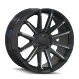Mayhem Crossfire 8109 Series Gloss Black Wheels with Dark Clearcoated Milled Accents 22x9.5 Wheels, (8109) 22X9.5 6-114.3 25Mm Mm thumbnail 1