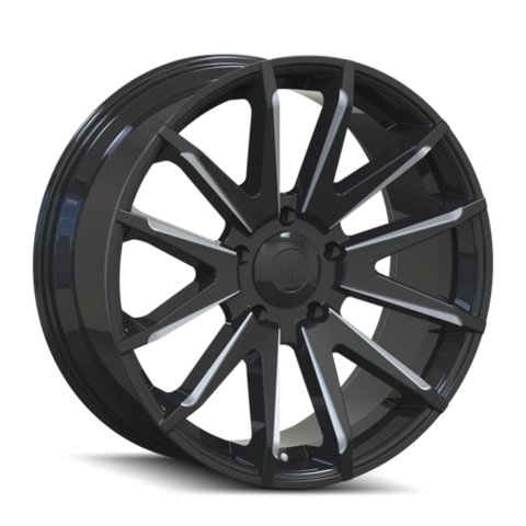 Mayhem Crossfire 8109 Series Gloss Black Wheels with Dark Clearcoated Milled Accents 22x9.5 Wheels, (8109) 22X9.5 6-114.3 25Mm Mm