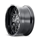 Mayhem Flywheel 8111 Gloss Black Wheels with Milled Accents 20x9 MAYHEM FLYWHEEL GLOSS BLACK/MILLED SPOKES 20X9 8-165.1 18MM 125.2MM thumbnail 3