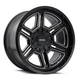Mayhem Hermosa 8117 Gloss Black Wheels with Milled Accents 20x10 MAYHEM HERMOSA BLACK MILLED 20X10 5-114.3/5-127 -25MM 87MM thumbnail 1