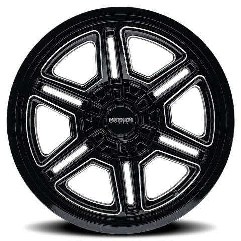 Mayhem Hermosa 8117 Gloss Black Wheels with Milled Accents 20x12 MAYHEM HERMOSA BLACK MILLED 20X12 8-180 -44MM 124.1MM thumbnail 2