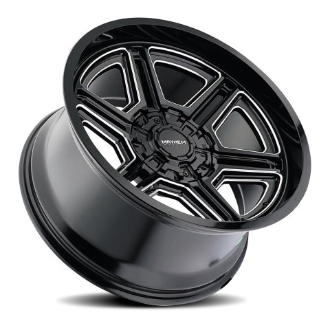 Mayhem Hermosa 8117 Gloss Black Wheels with Milled Accents 20x12 MAYHEM HERMOSA BLACK MILLED 20X12 8-180 -44MM 124.1MM thumbnail 3