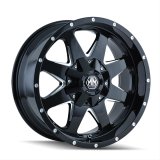 Mayhem Tank 8040 Series Gloss Black Wheels with Milled Spokes 17x9 Wheel, TANK BLACK/MILLED SPOKES 17X9 5-127/5-139.7 18mm 87mm thumbnail 1