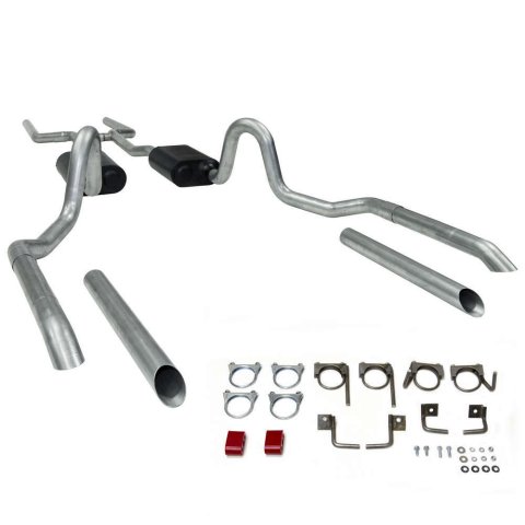 Flowmaster American Thunder Exhaust Systems 17119 System, Thunder, Dual, Crossmember Back, Split Rear, 2.5 in. Dia., w/H-Pipe and Mufflers, Steel, Aluminized, GM, A-Body, Kit thumbnail 5