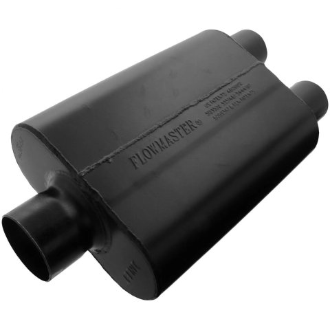 Flowmaster Super 44 Series Steel 3 Inch Muffler 9430452 Muffler, Series, in. Inlet/Dual 2 1/2 in. Outlets, Steel, Black, Each thumbnail 6