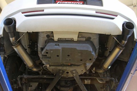 Flowmaster FlowFX Exhaust Systems 717877 System, Axle-Back, FlowFX, 409 Stainless Steel, 2.50 in. Diameter, Split Rear, Black Ceramic Tips, Ford, Kit thumbnail 8
