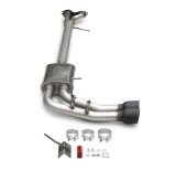 Flowmaster FlowFX Exhaust Systems 718188 System, Cat-back, FlowFX, 409 Stainless Steel, 4 in. Black Ceramic Coated Tips, Passenger Side Exit, Chevy, GMC, Kit thumbnail 1