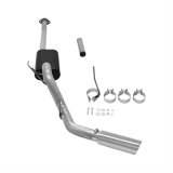 Flowmaster Force II Cat-Back Exhaust Systems 817727 System, II, Cat-back, Single, Stainless Steel, Natural, Side Exit, Ford, 2.7L, 3.5L, 5.0L, Kit thumbnail 1
