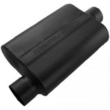 Flowmaster 40 Series Steel 3 Inch Muffler 43041 Muffler, Series, in. Offset Inlet/3 in. Center Outlet, Steel, Black, Each thumbnail 1