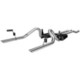 Flowmaster Stainless Steel American Thunder Exhaust Systems 817273 System, Thunder, Dual, Header-back, Stainless, Natural, H-pipe, Split Rear Exit, Ford, Kit thumbnail 1