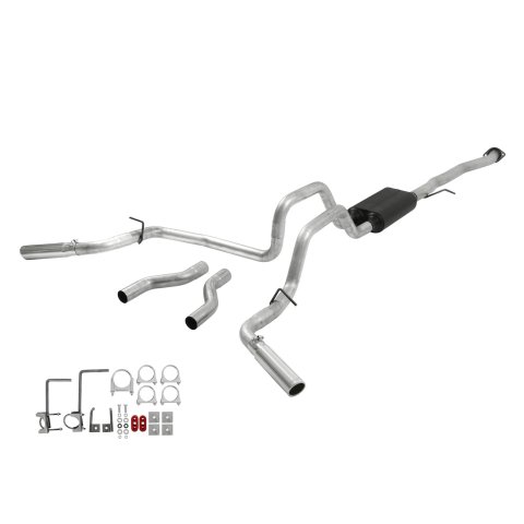 Flowmaster American Thunder Exhaust Systems 17436 Exhaust, Thunder, CatBack, Steel, Aluminized, Polished Tips, Chevy, GMC, Pickup, 4.8, 5.3L