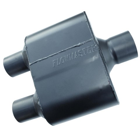 Flowmaster Super 10 Series 409 Stainless Steel 3 Inch Muffler 8430152 Muffler, Series, 3.0 in. Inlet/Dual 2.5 in. Outlets, Steel, Black, Each thumbnail 1