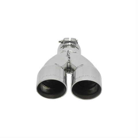 Flowmaster Round, Polished 2.50 Inch Exhaust Tip 15307 Tip, Dual, Clamp-on, Stainless, Polished, 2.5 in. Inlet I.D., 10 in. Length, Each