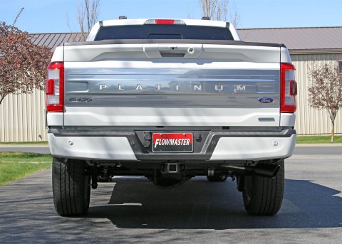 Flowmaster FlowFX Exhaust Systems 718115 System, Cat-back, FlowFX, 409 Stainless Steel, 4.50 in. Black Ceramic Coated Tip, Passenger Side Exit, Ford, Kit thumbnail 2