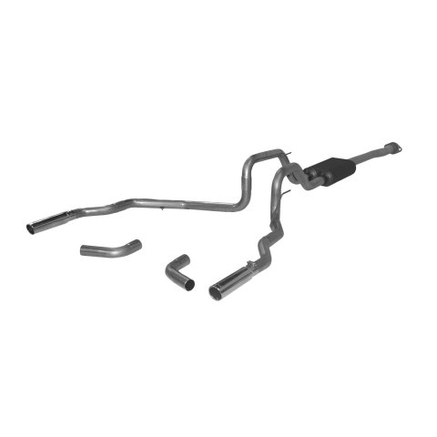 Flowmaster Stainless Steel Force II Exhaust Systems 817539 System, II, Cat-back, Steel, Natural, Split Rear Exit, Ford, 3.5L, Short Bed, Kit thumbnail 1