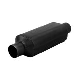 Flowmaster Super HP-2 409 Stainless Steel 2.5 Inch Muffler 12512409 Muffler, Steel, Black, in. Inlet/Outlet, 17 in. Length, 4 in. Thick, Each thumbnail 1