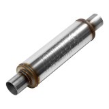Flowmaster FlowFX 409 Stainless Steel 2.25 Inch Muffler 71415 Muffler, Series, in. Inlet/2.25 in. Outlet, Steel, Natural, Round Body, Each thumbnail 4