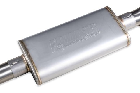 Flowmaster Signature Series Exhaust Systems 737887 System, Cat-back, Series, 304 Stainless Steel, Brushed, 4.50 in. Black Chrome Tip, Ford, 2.7L/3.5L/5.0L, Kit