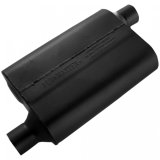 Flowmaster 40 Series Steel 2.25 Inch Muffler 42443 Muffler, American Thunder Series, 2 1/4 in. Inlet/2 1/4 in. Outlet, Aluminized Steel, Black, Each thumbnail 2