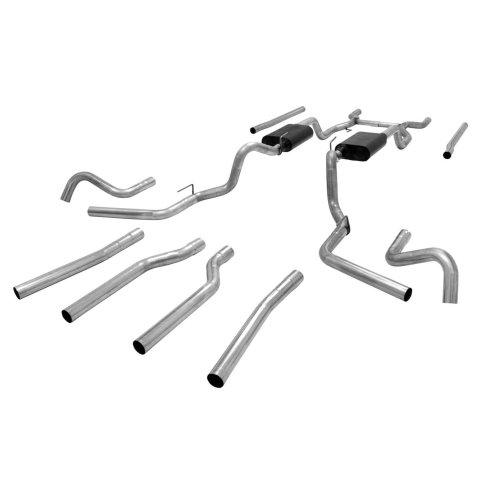 Flowmaster American Thunder Exhaust Systems for 1967-1972 C10 PICKUP, C15/C1500 PICKUP - 817654 System, Thunder, Header-back, Dual, Stainless, Split Rear/Split Side Exit, Chevy, GMC, Kit