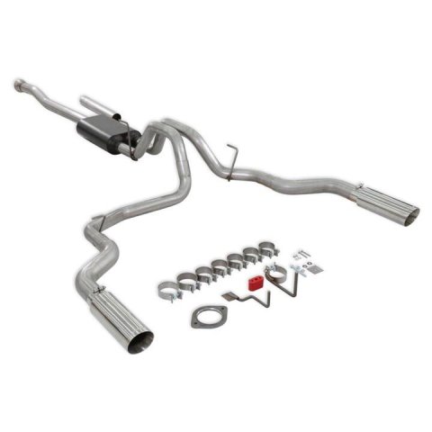 Flowmaster Force II Cat-Back Exhaust Systems 818148 System, II, Cat-Back, Stainless Steel, Natural, Split Rear Exit, Polished Tips, Ford, Kit thumbnail 1