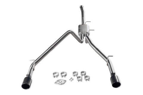 Flowmaster Signature Series Exhaust Systems 737889 System, Cat-back, Series, 304 Stainless Steel, Brushed, 4.50 in. Black Chrome Tips, Dual Exit, Ram, 5.7L, Kit thumbnail 3