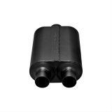 Flowmaster Super 40 Series Delta Flow 409 Stainless Steel 3 Inch Muffler 8530452 Muffler, Series, Oval, Stainless, Single Center 3.0 in. Inlet, Dual Offset 2.5 in. Outlets, Each thumbnail 1