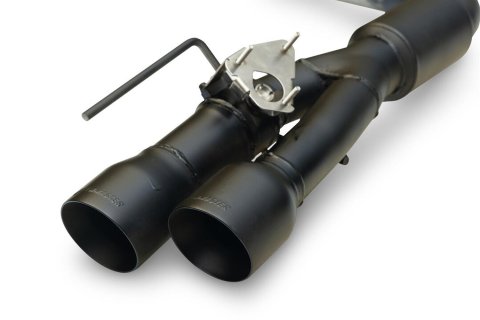 Flowmaster Outlaw Series Exhaust Systems 818159 System, Series, Rear Axle-Back, Active-Valve, 304 Stainless Steel, Black, 3 in. Diameter, 4 in. Black Quad Tips, Ford, Kit thumbnail 1